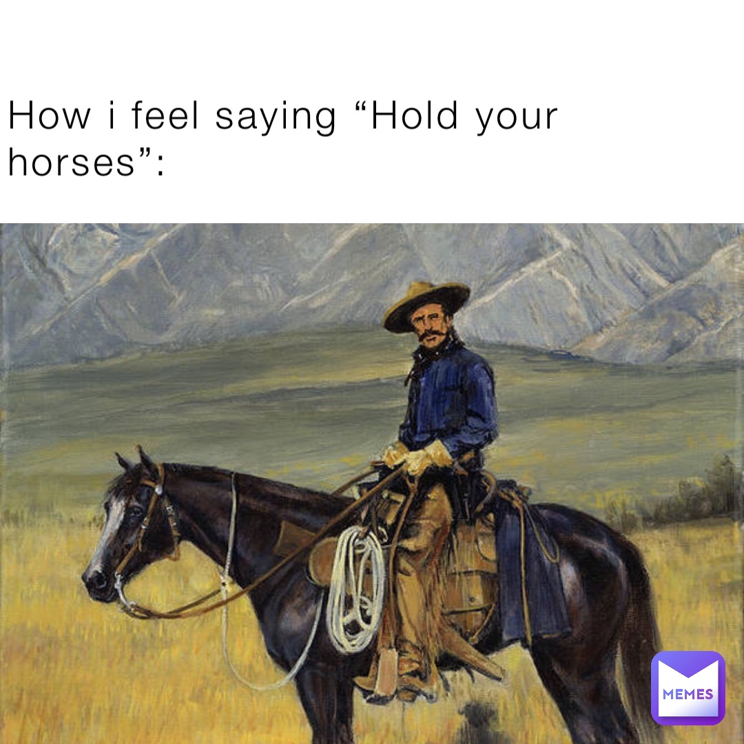 How i feel saying “Hold your horses”: