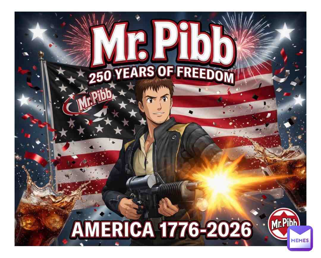 Everyone, grab a Mr P!bb it will quench your thirst and you will celebrate 250 years of Freedom. 
Fuck off, Coca-Cola and Mountain Dew will make your pecker small.