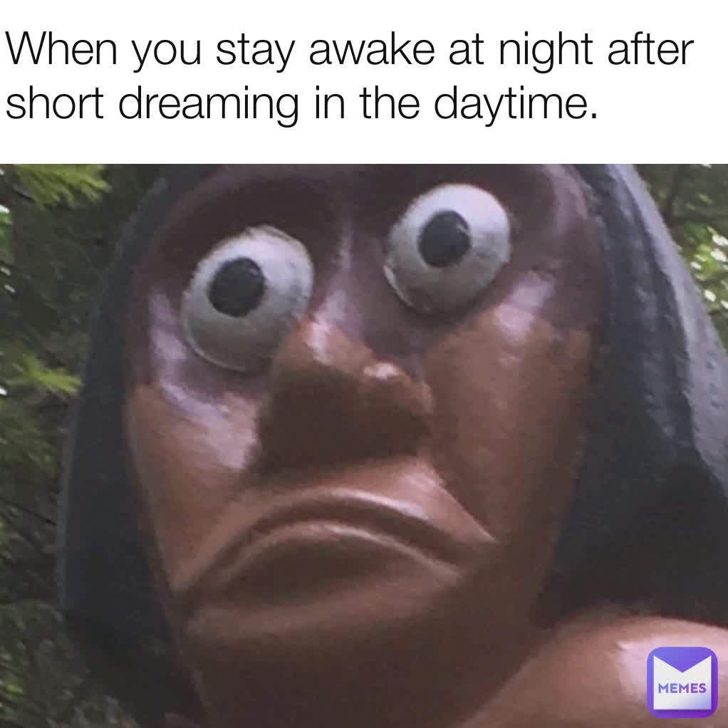 When you stay awake at night after short dreaming in the daytime.