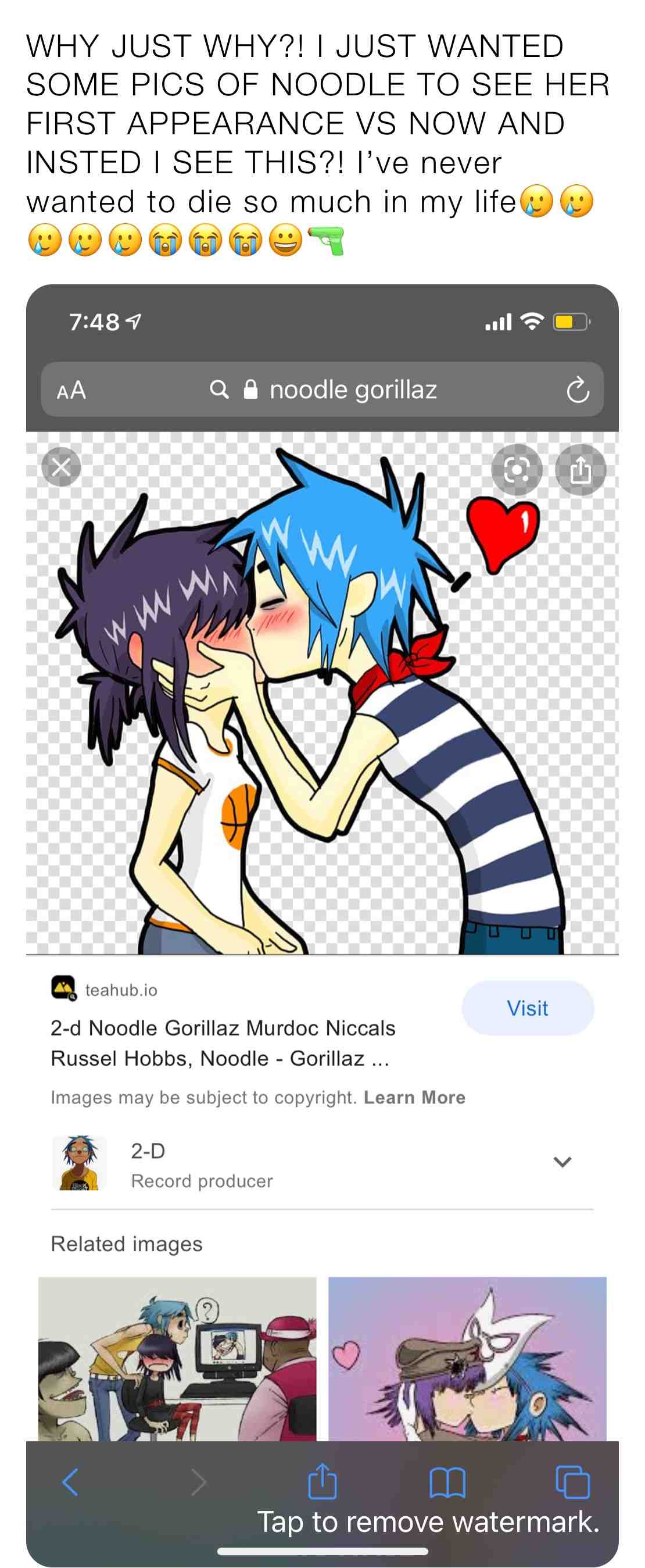 I KNOW THIER ONLY 10 YEARS APART BUT ITS STILL SO WRONG #killme #2dgorillaz