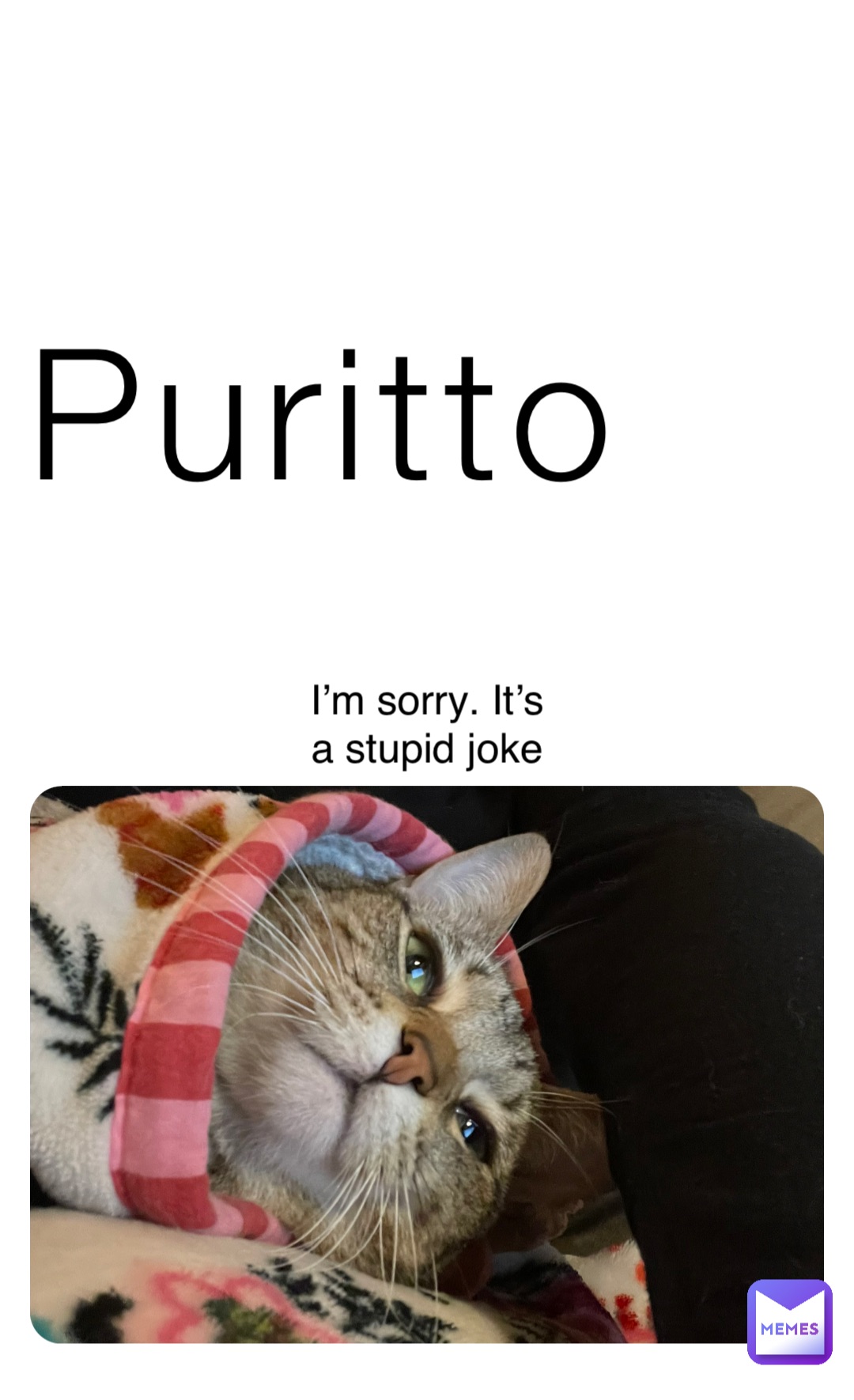 Puritto I’m sorry. It’s a stupid joke