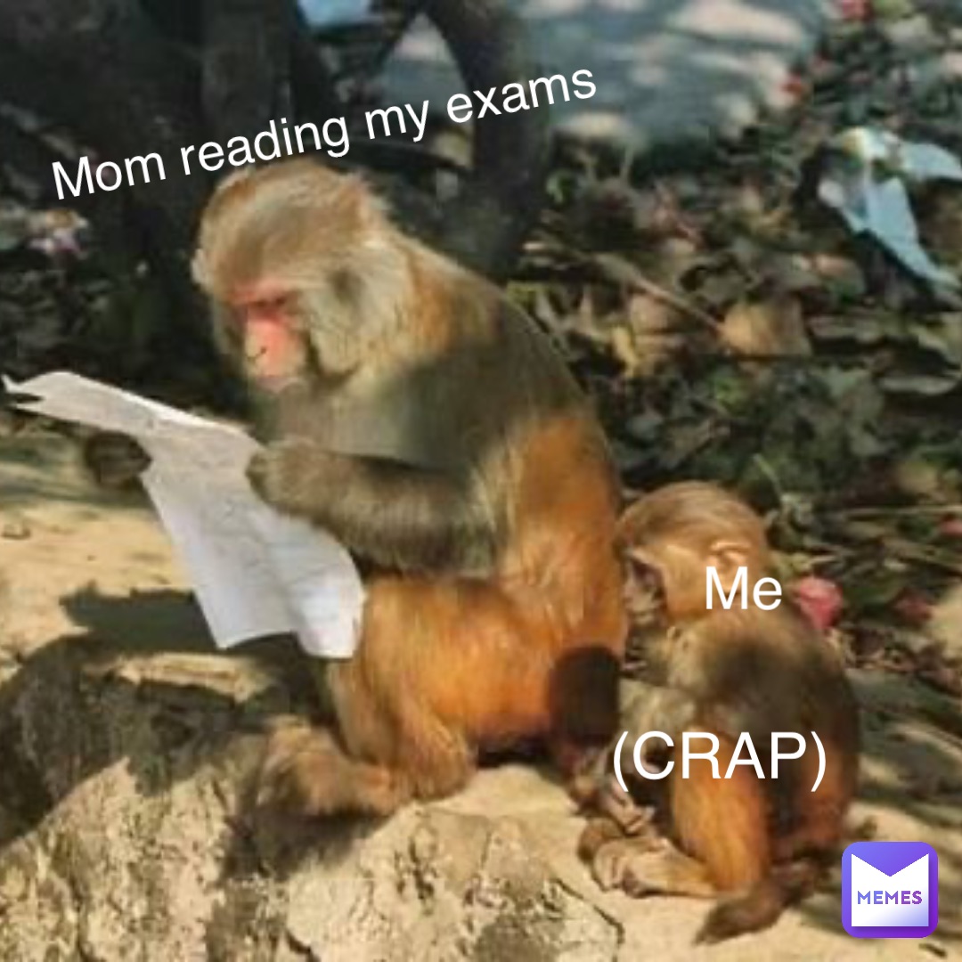 Mom reading my exams Me (CRAP)