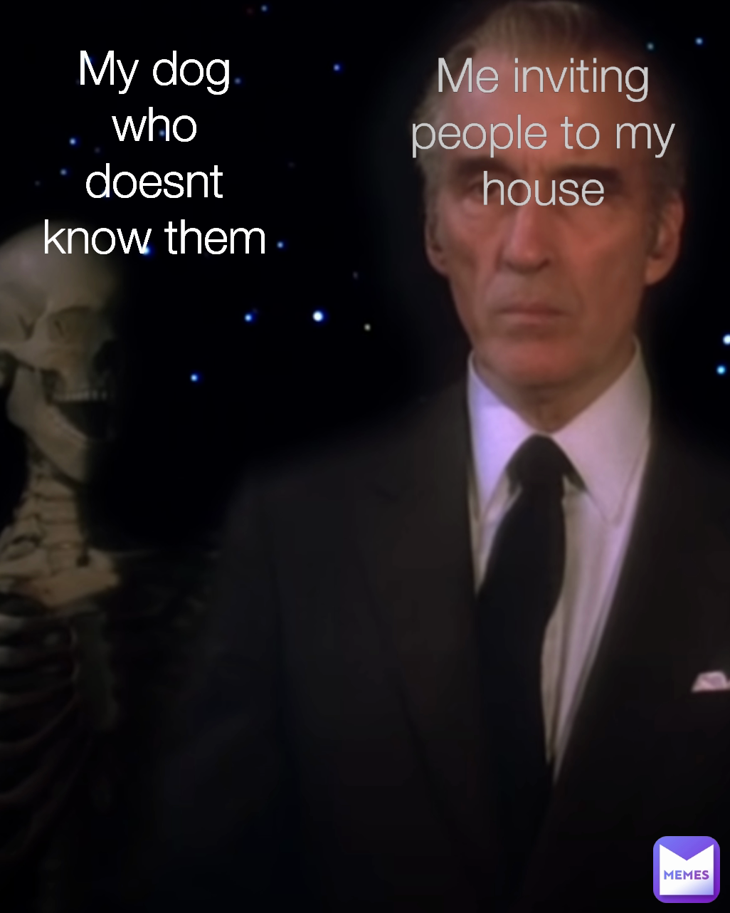 My dog who doesnt know them Me inviting people to my house AEXII Memes