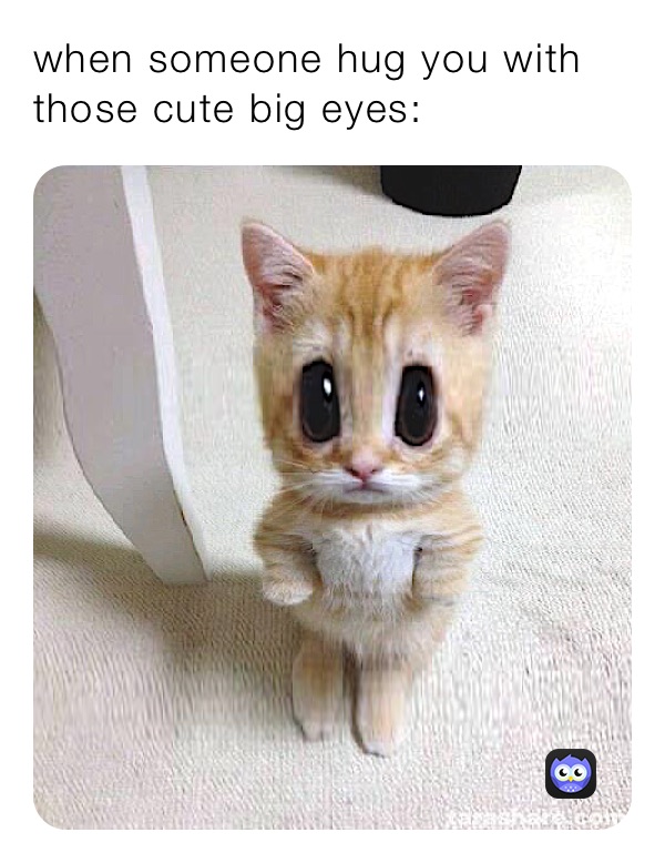 when someone hug you with those cute big eyes: