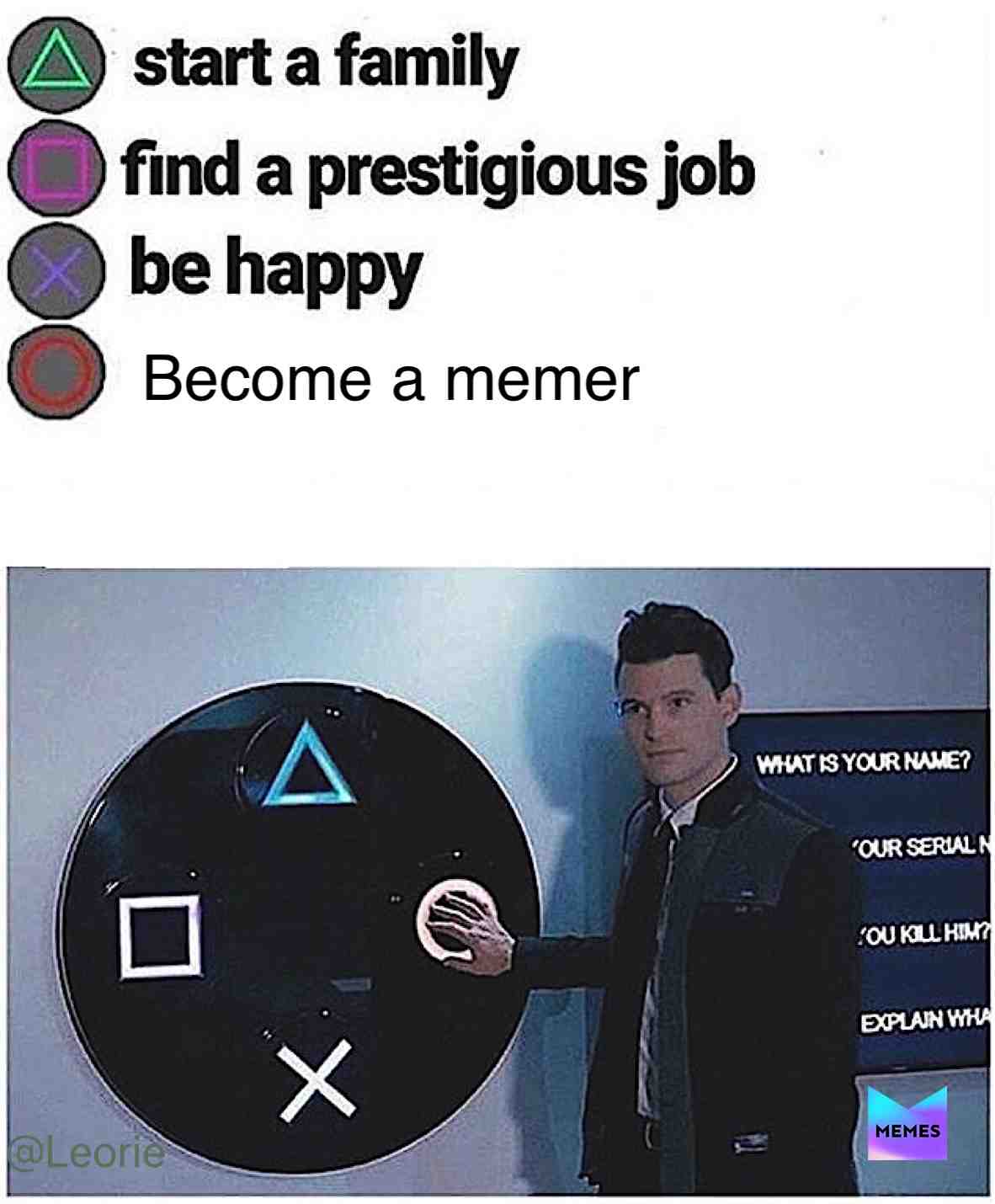 Meme shared by @Leorie
