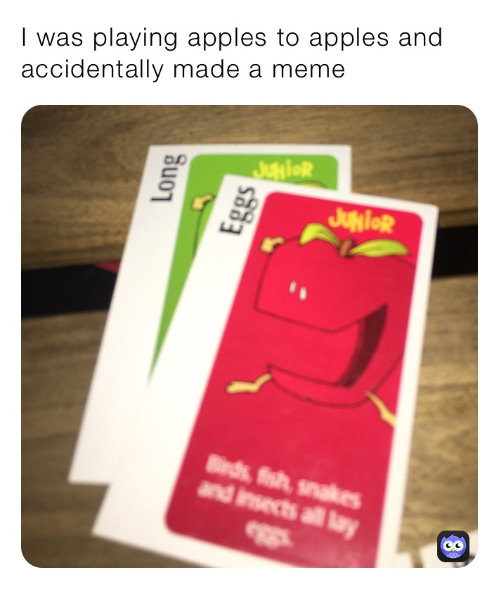 I was playing apples to apples and accidentally made a meme