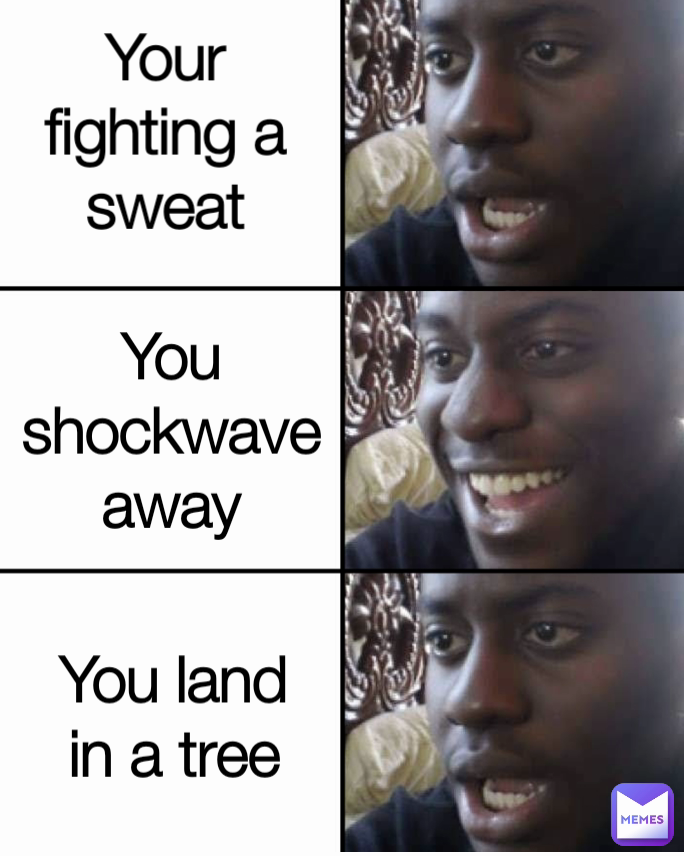 Your fighting a sweat You shockwave away You land in a tree