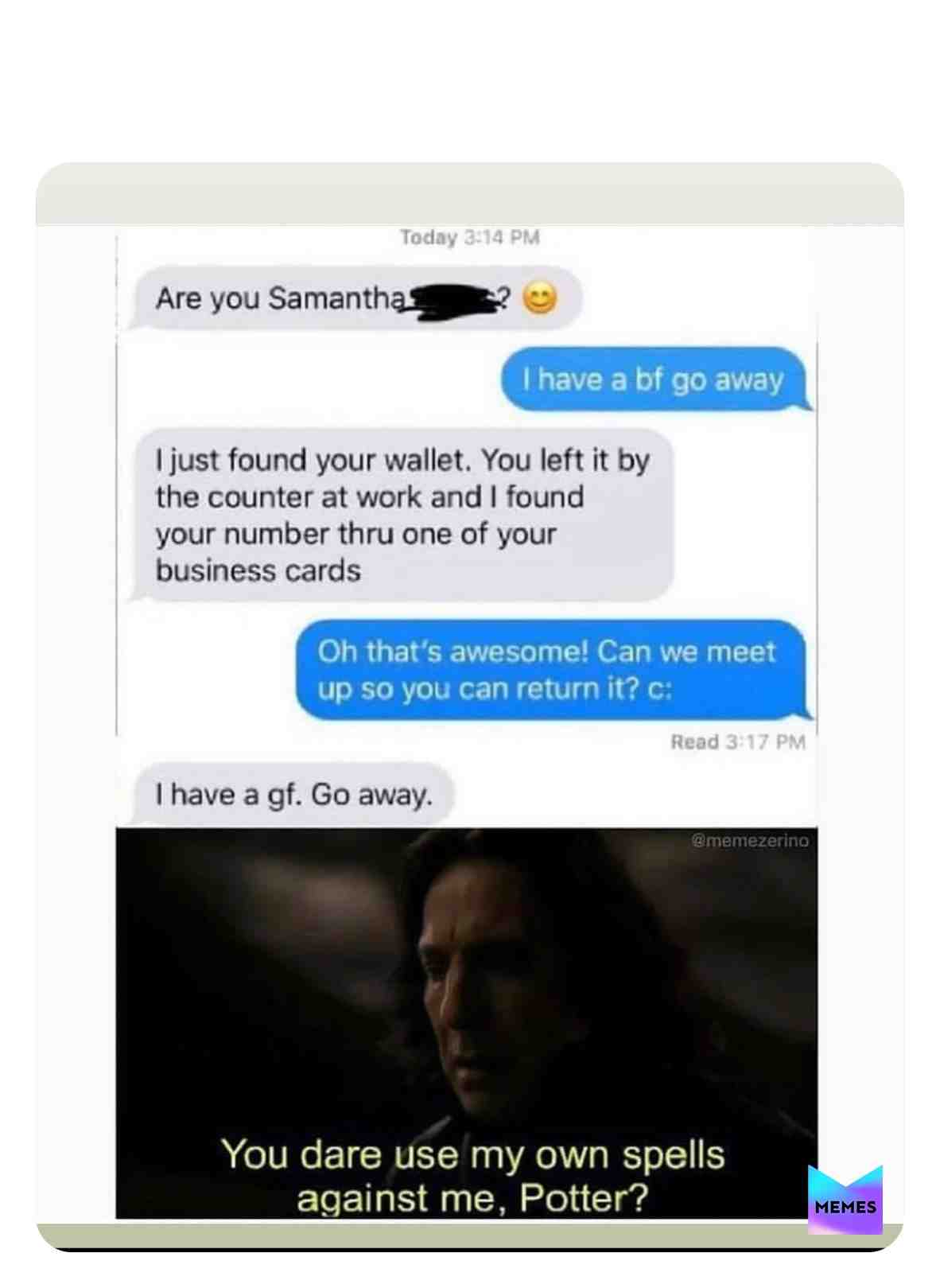 Get destroyed Samantha 👑🔥👊🏻 #meme #funny #dankmeme darkhumour #text #memes #fortheboys