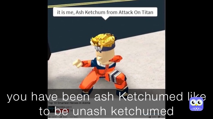 you have been ash Ketchumed like to be unash ketchumed