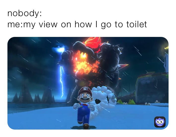 nobody: 
me:my view on how I go to toilet 