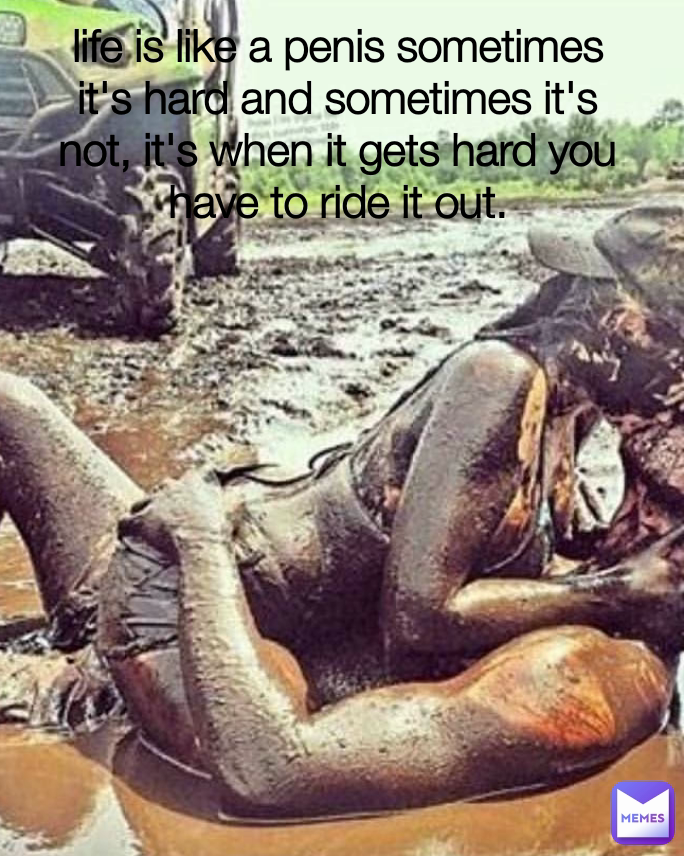 life is like a penis sometimes it's hard and sometimes it's not, it's when it gets hard you have to ride it out.