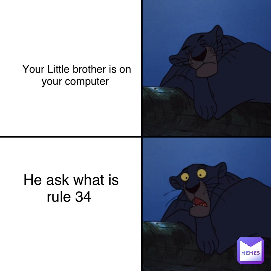 Your Little brother is on 
your computer He ask what is 
rule 34