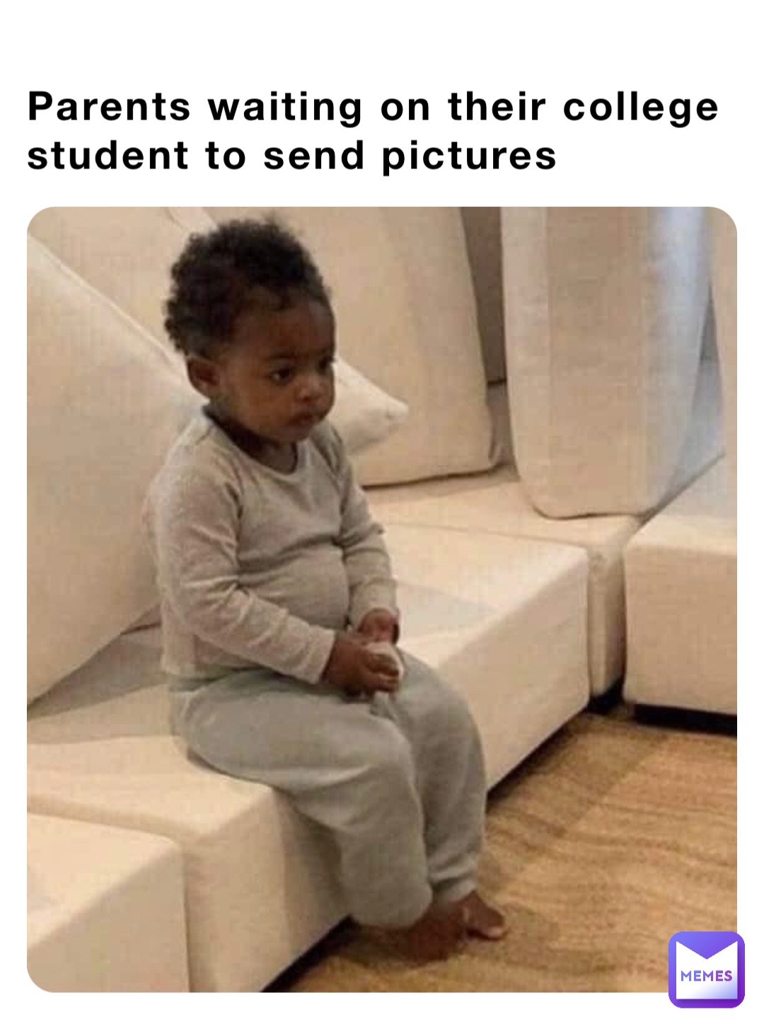Parents waiting on their college student to send pictures