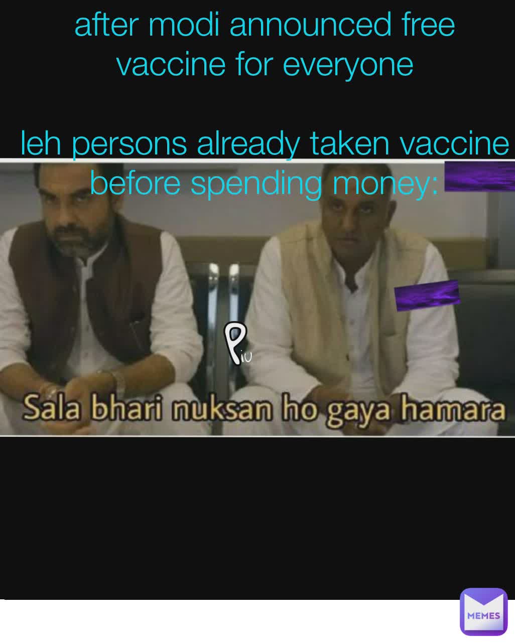 after modi announced free vaccine for everyone

leh persons already taken vaccine before spending money: