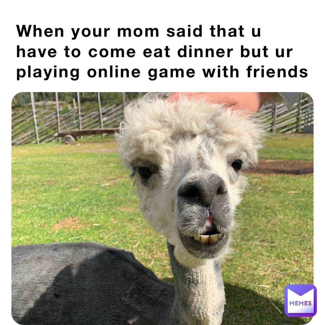 When your mom said that u have to come eat dinner but ur playing online game with friends