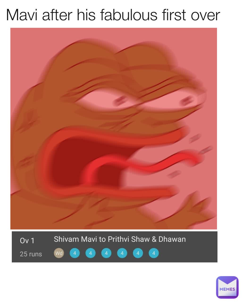 Mavi after his fabulous first over 