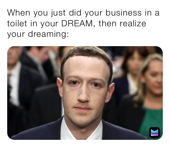 When you just did your business in a toilet in your DREAM, then realize