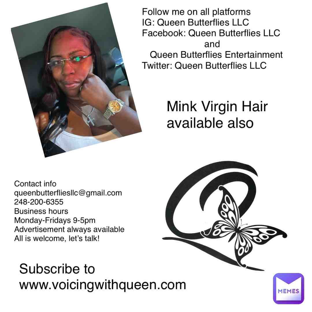 # #queenbutterfliesllc #voicingwithqueen
