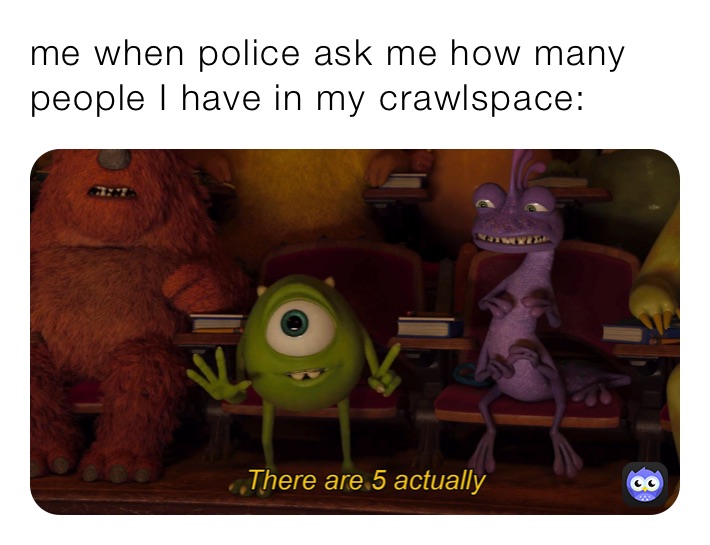 me when police ask me how many people I have in my crawlspace: