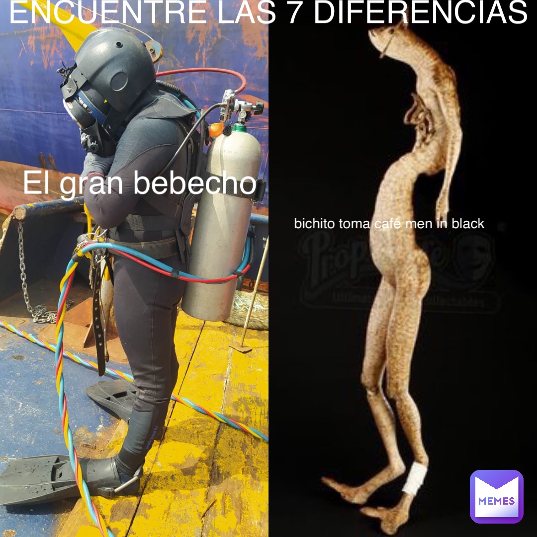 bichito toma café men in black El gran bebecho ENCUENTRE LAS 7 DIFERENCIAS