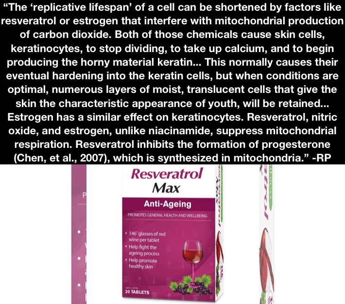 “The ‘replicative lifespan’ of a cell can be shortened by factors like resveratrol or estrogen