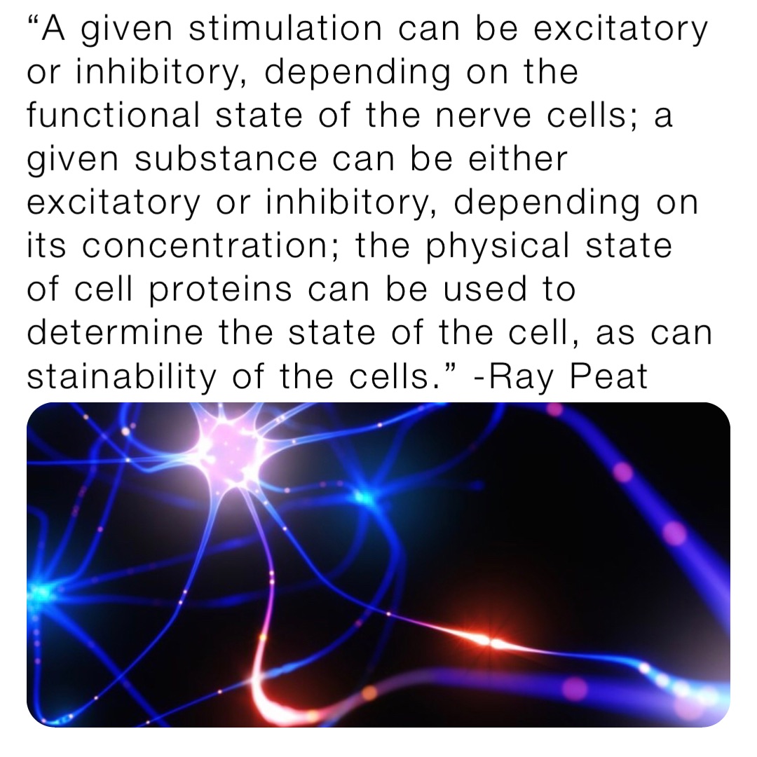 “A given stimulation can be excitatory or inhibitory, depending on the