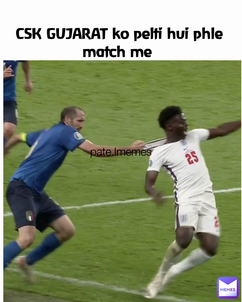 Type Text CSK GUJARAT ko pelti hui phle match me  pate.lmemes