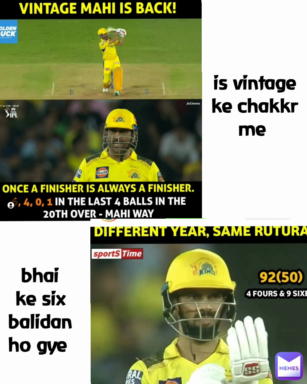 is vintage ke chakkr me  Type Text bhai ke six balidan ho gye 