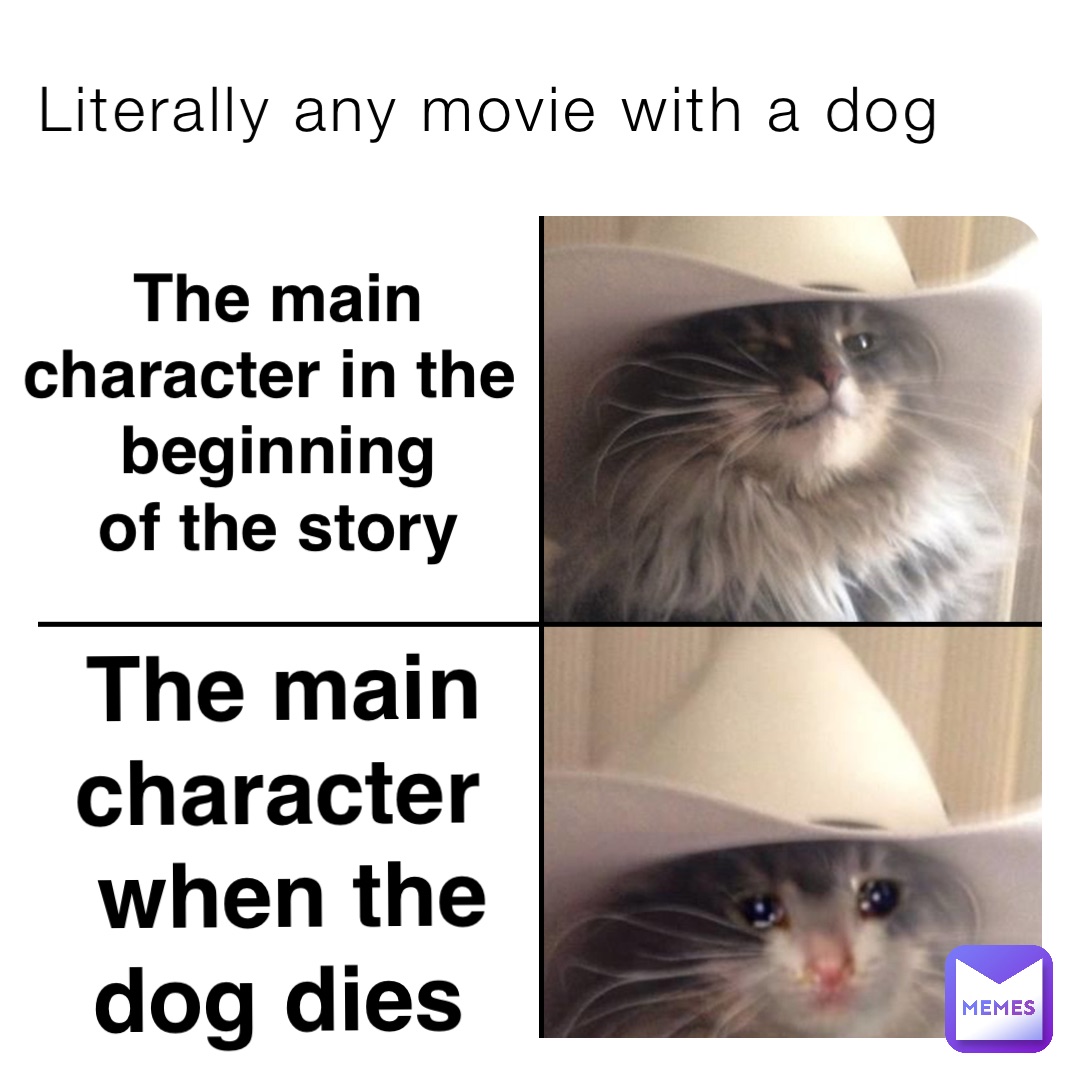 Literally any movie with a dog The main 
character in the
 beginning
 of the story The main 
character
 when the 
dog dies