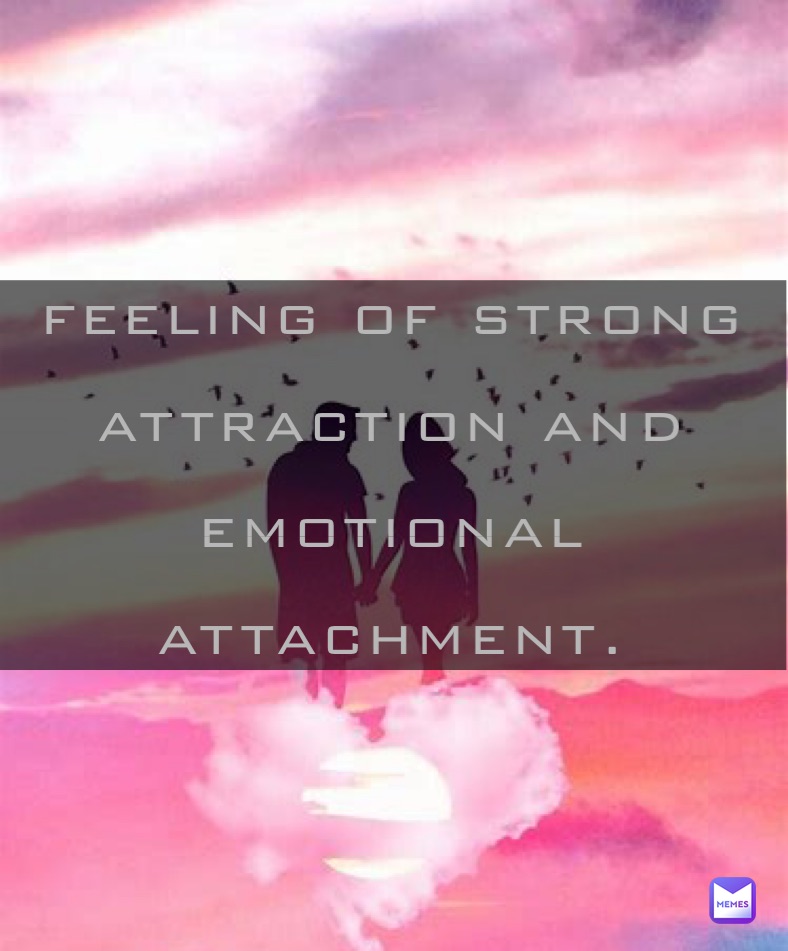 feeling of strong attraction and emotional attachment.