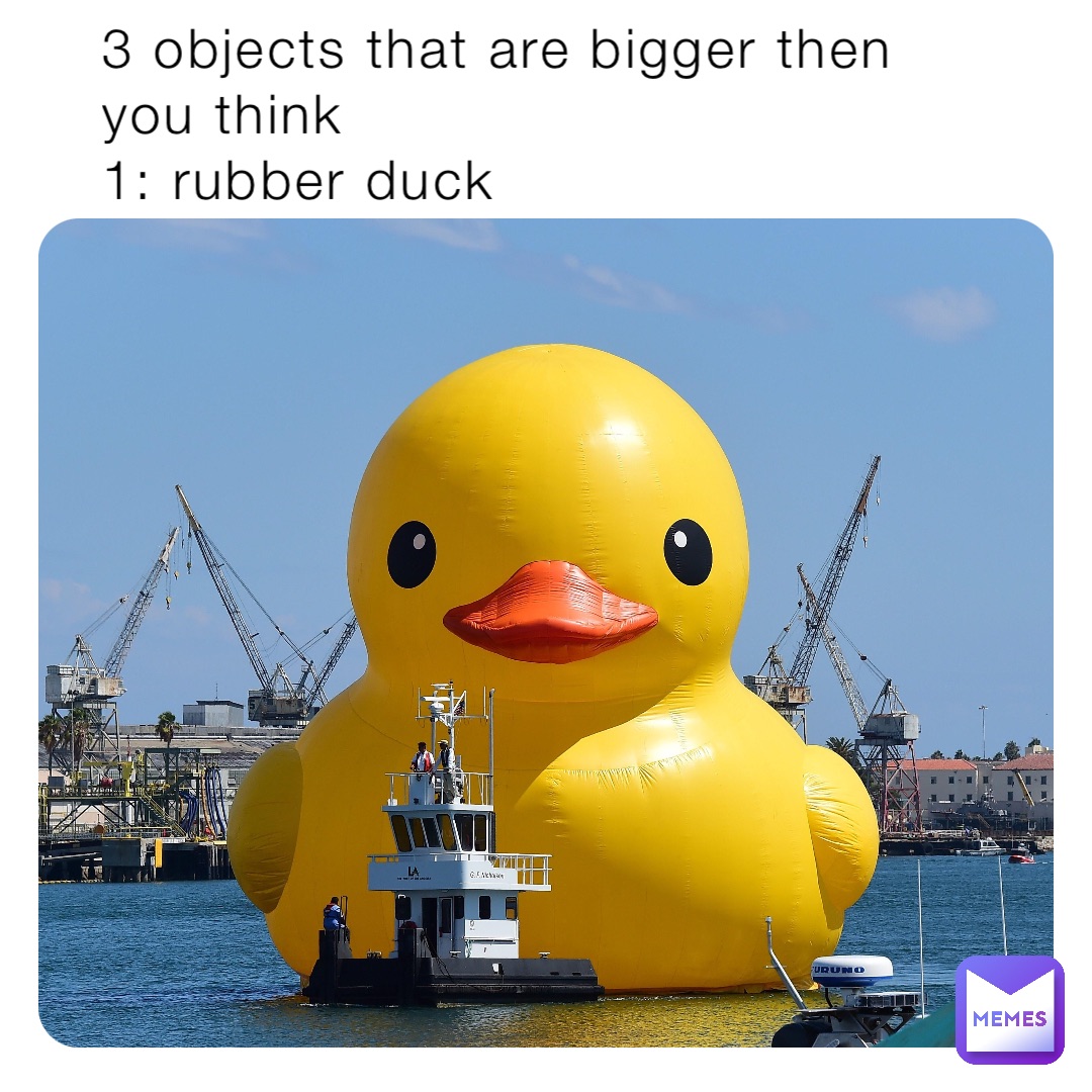 3 objects that are bigger then you think 1: rubber duck | @jetebeze | Memes