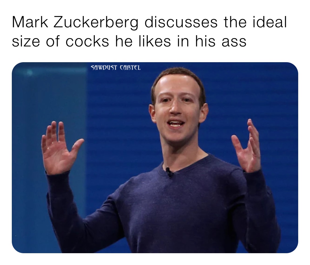 Mark Zuckerberg discusses the ideal size of cocks he likes in his ass