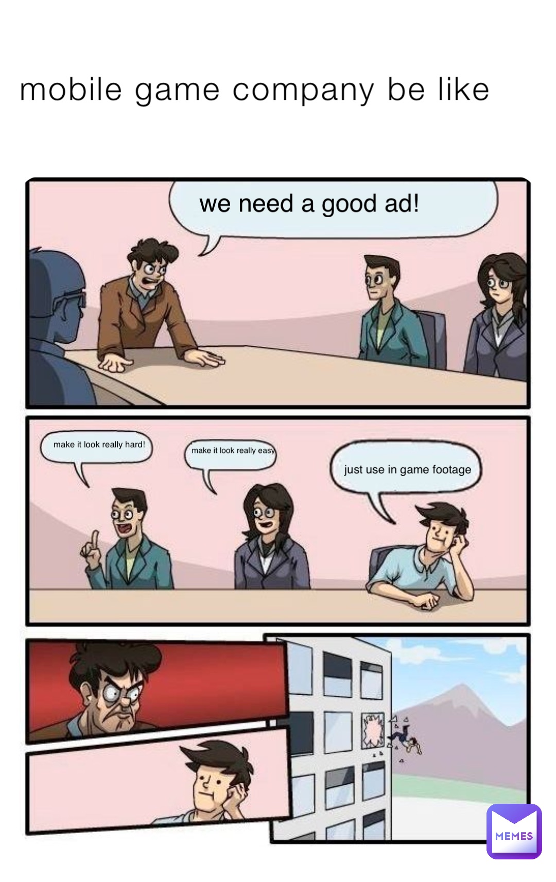 mobile game company be like we need a good ad! make it look really hard! make  it look really easy just use in game footage | @mrmustard | Memes