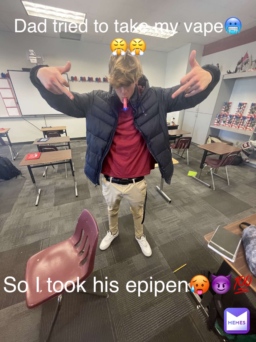 Dad tried to take my vape🥶😤😤 So I took his epipen🥵😈💯