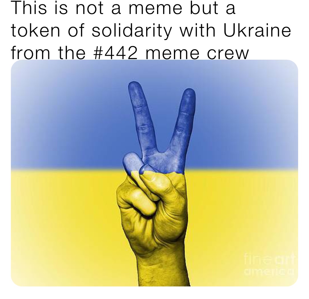 This is not a meme but a token of solidarity with Ukraine from the #442 meme crew