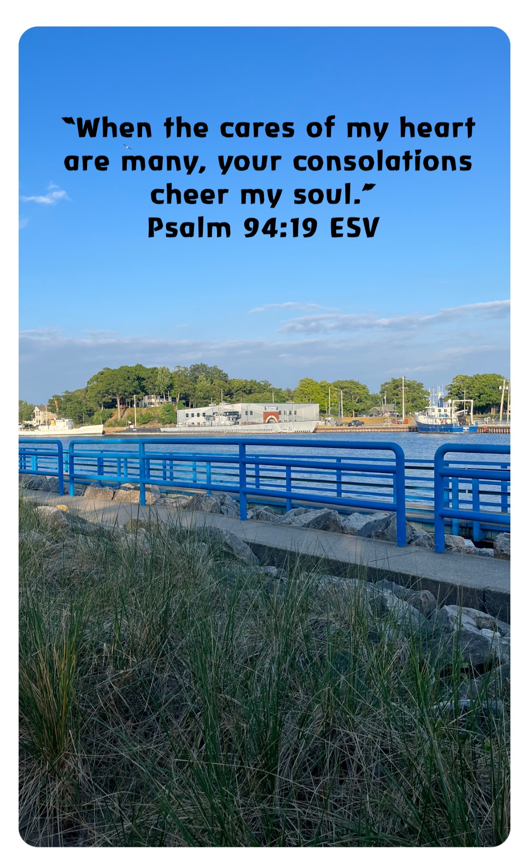 “When the cares of my heart are many, your consolations cheer my soul.”
‭‭Psalm‬ ‭94‬:‭19‬ ‭ESV‬‬