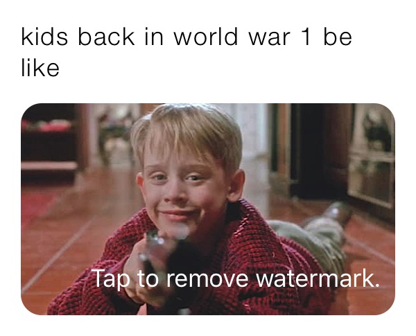 kids back in world war 1 be like