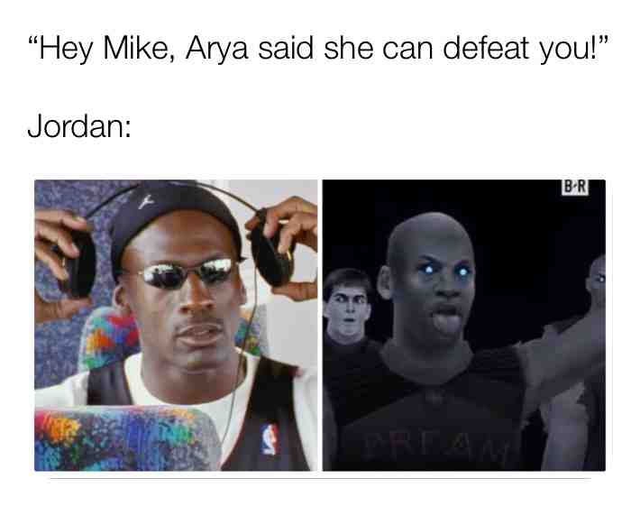 Be careful with MJ. #michaeljordan #gameofthrones #arya #nba
