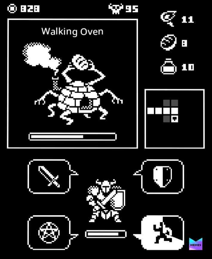 The Walking Oven? Outstanding! And he takes your food with each hit. 😂 #gaming #gamingmemes