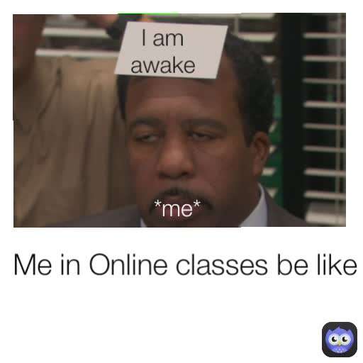 Me in Online classes be like I am awake *me*