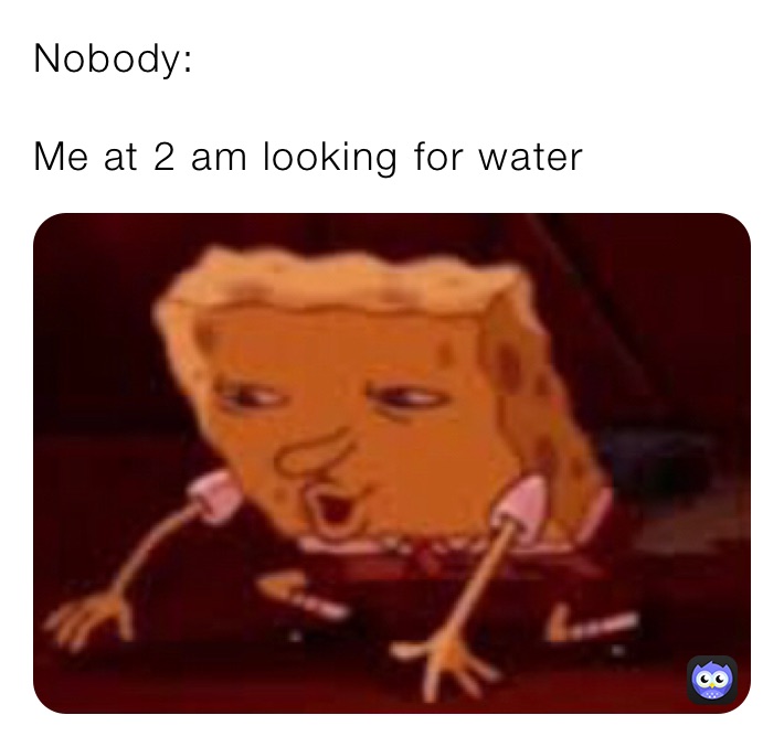Nobody:

Me at 2 am looking for water