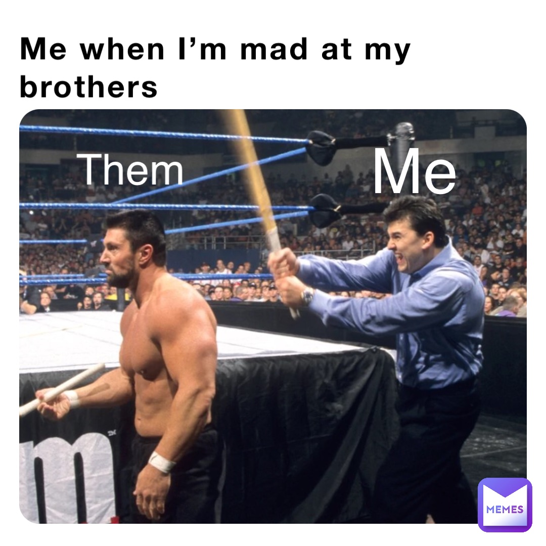 Me when I’m mad at my brothers Me Them