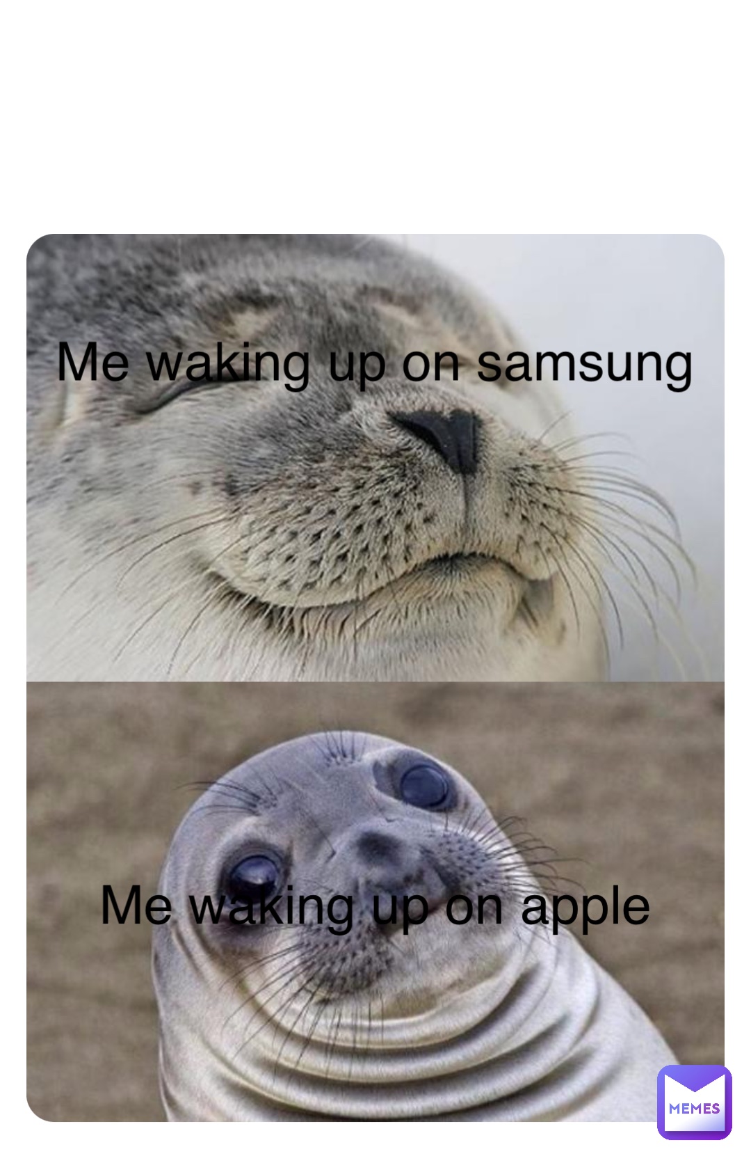 Double tap to edit Me waking up on samsung Me waking up on apple