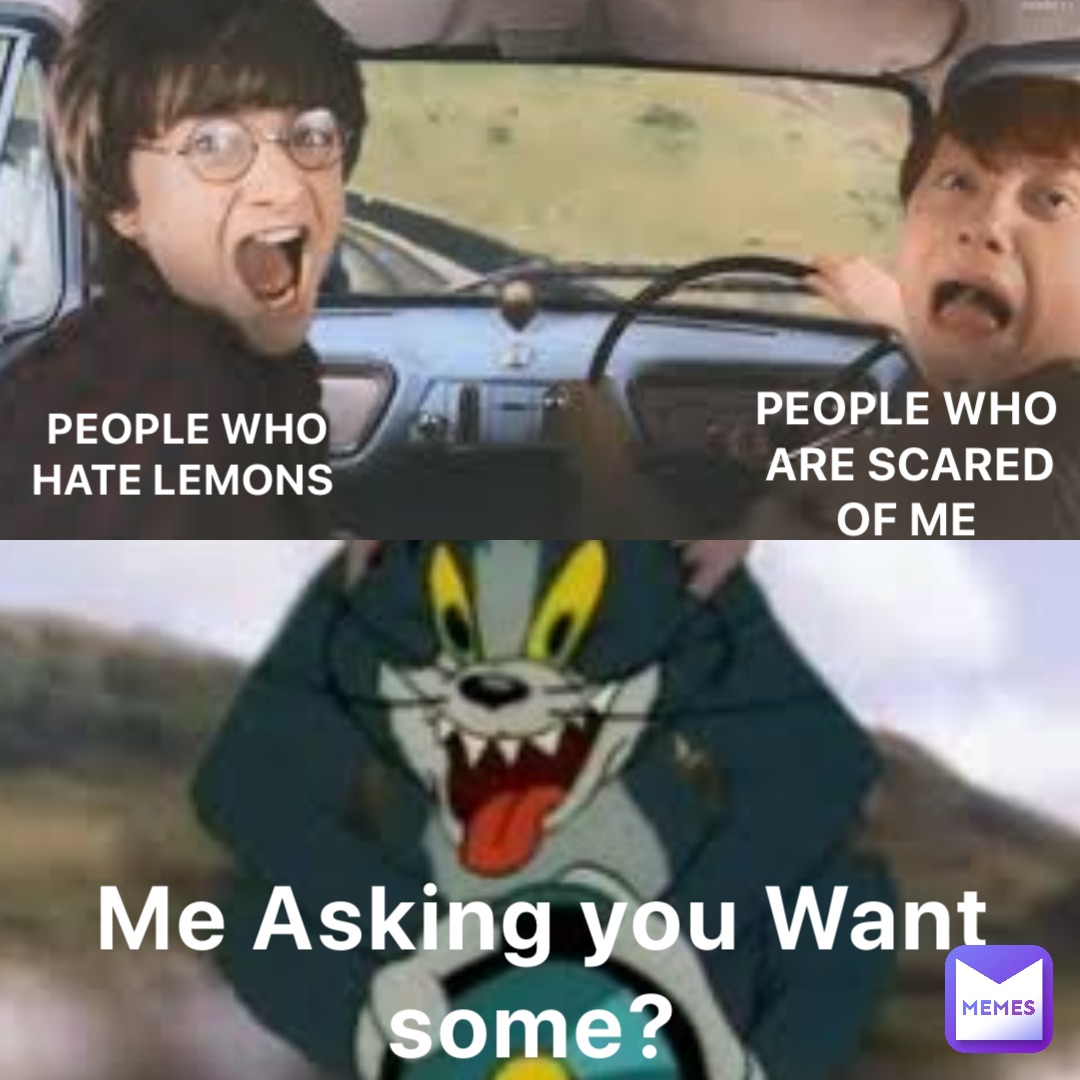 PEOPLE WHO HATE LEMONS PEOPLE WHO ARE SCARED OF ME Me Asking you Want some?