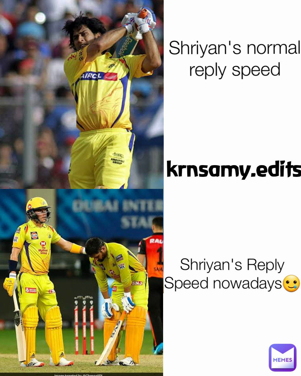 krnsamy.edits Shriyan's normal reply speed Shriyan's Reply Speed nowadays🥲