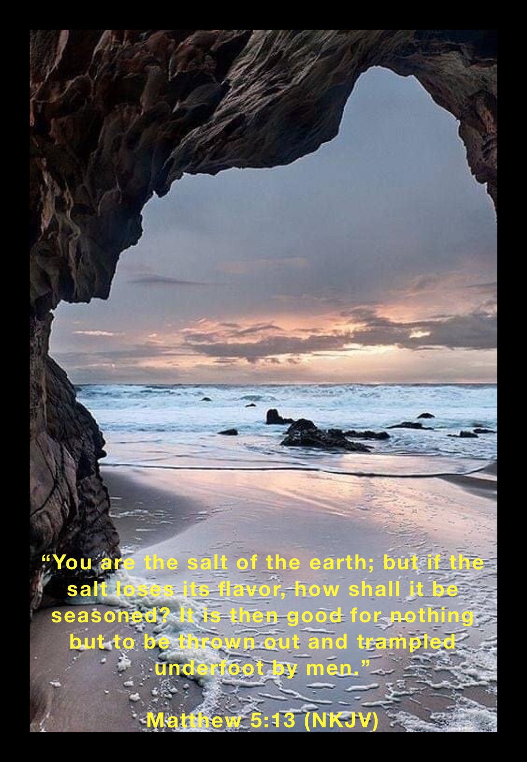 “You are the salt of the earth; but if the salt loses its flavor, how shall it be seasoned? It is then good for nothing but to be thrown out and trampled underfoot by men.”

Matthew 5:13 (NKJV)