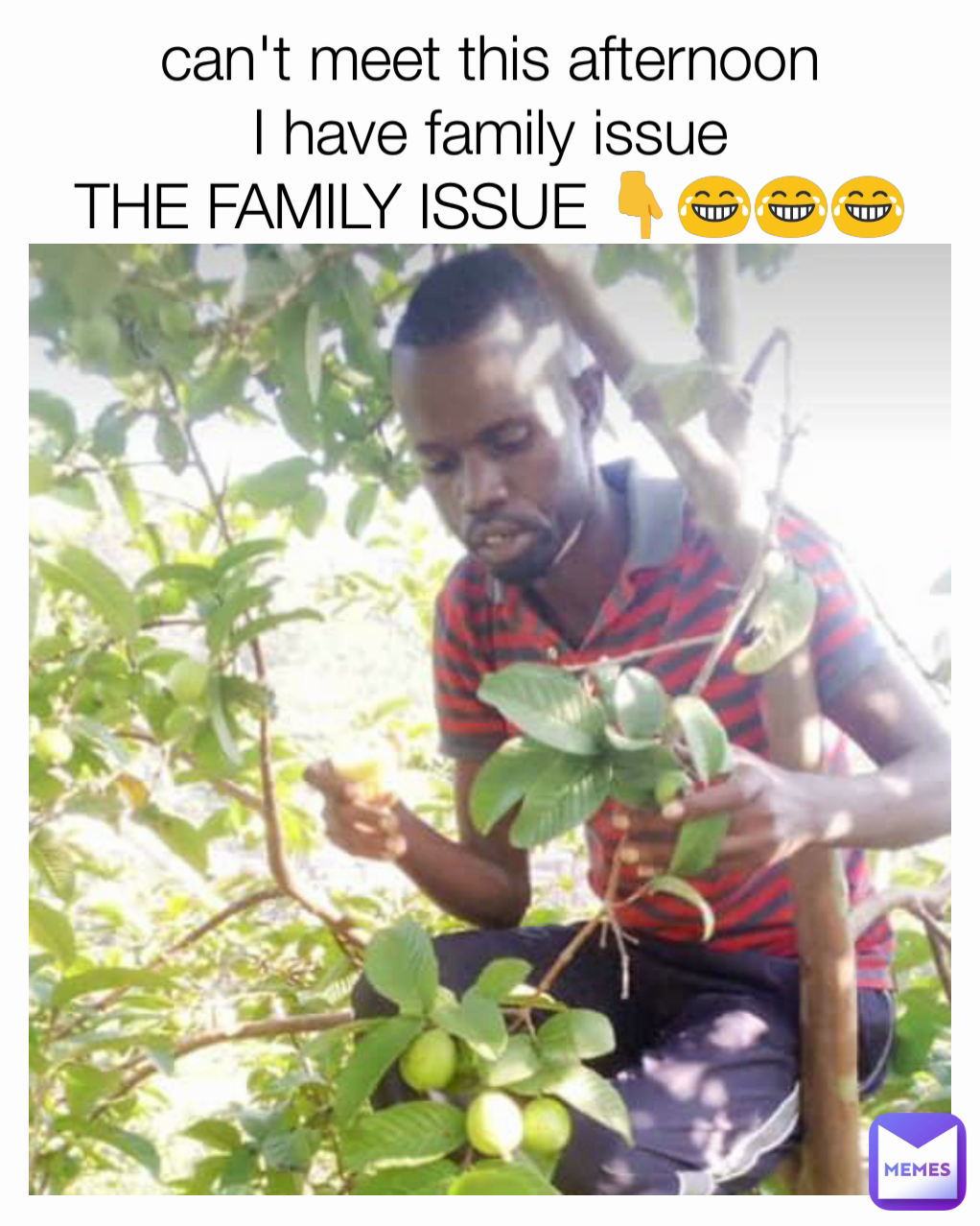 can't meet this afternoon
I have family issue
THE FAMILY ISSUE 👇😂😂😂