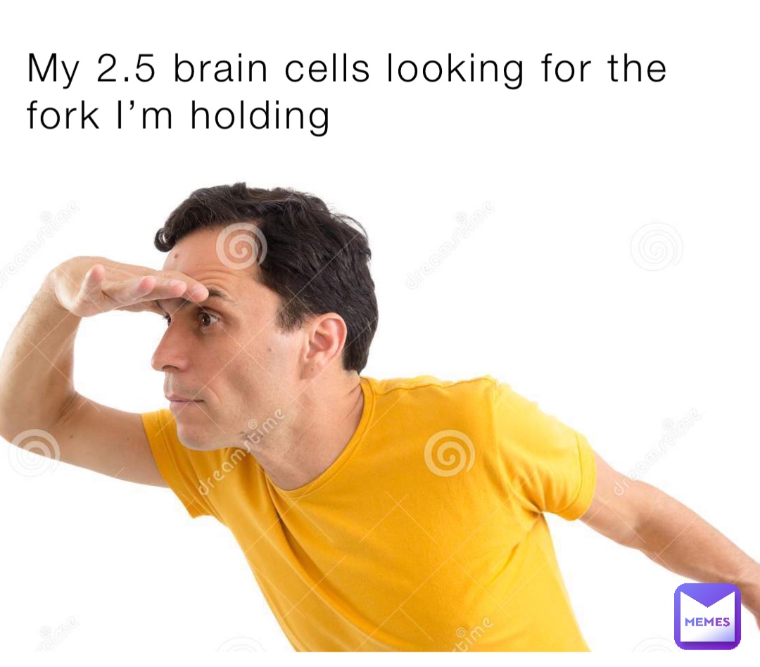 My 2.5 brain cells looking for the fork I’m holding