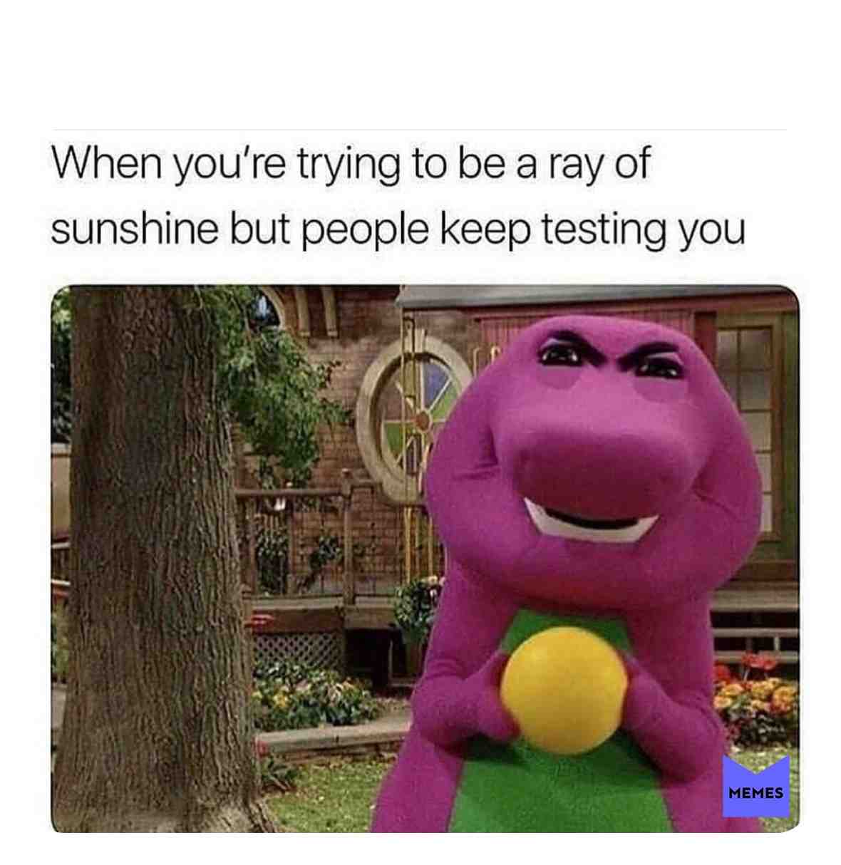 Evil #Barnie #ReaSunshine #Devil #Saiyan #Post #Mood #Meme #Memes #12Meme #123 #456 #789 #10 #Post #A #B #C #3 #DC #E #Earth