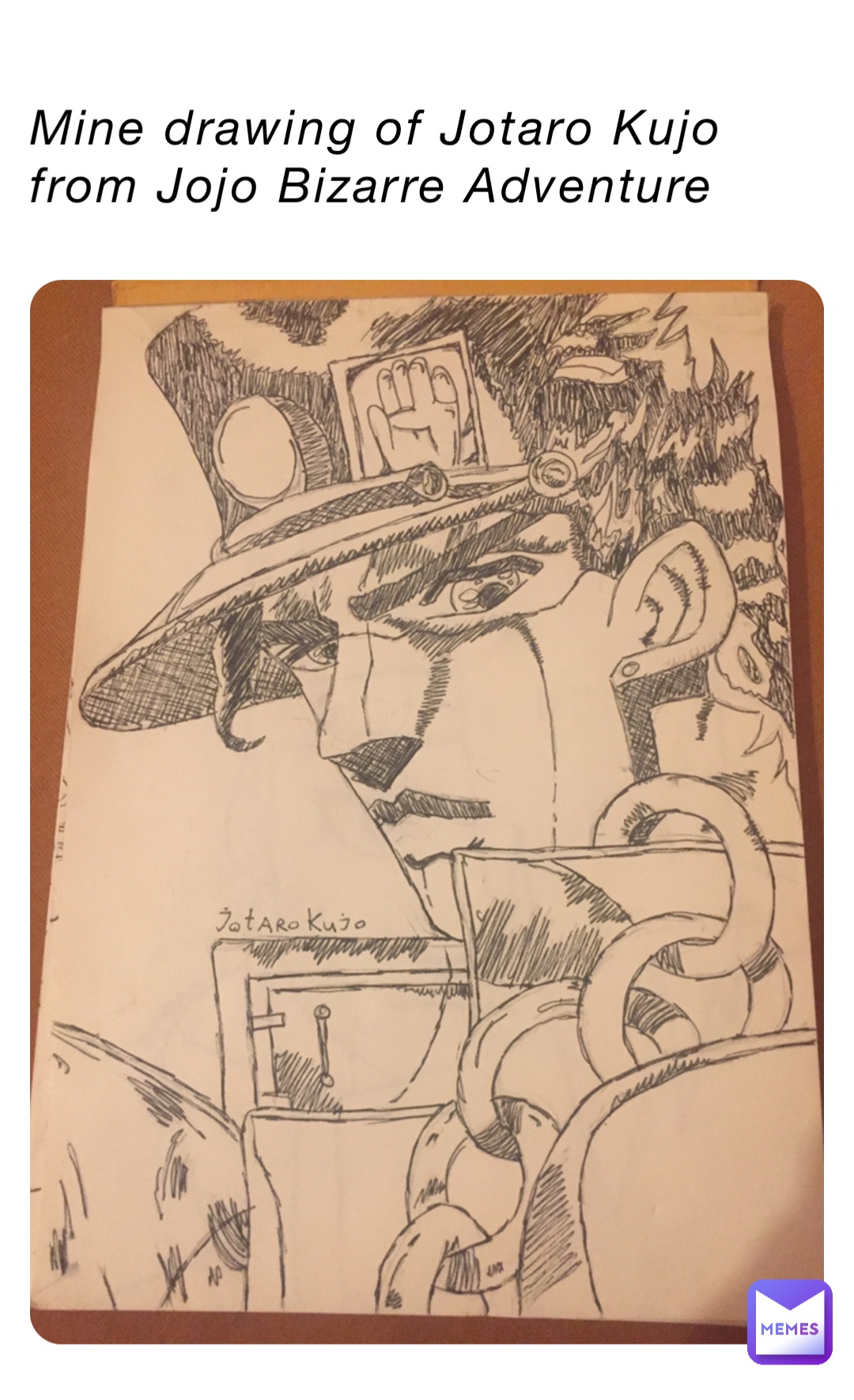 Mine drawing of Jotaro Kujo from Jojo Bizarre Adventure